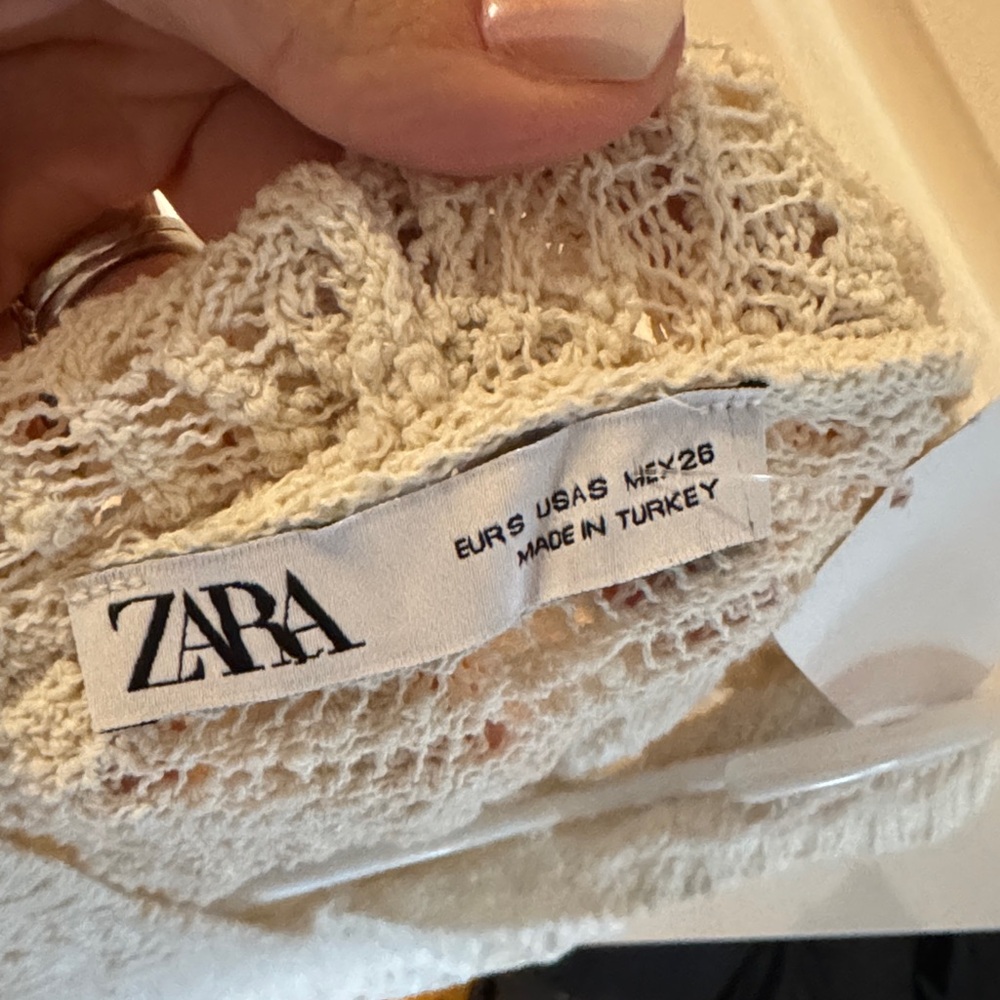Zara Cream Crochet Hooded Sweater - Picture 6 of 6